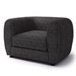 Dly Sofa Chair-Black Boucle-Wood Frame Tuxedo-Inspired Design