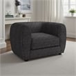 Dly Sofa Chair-Black Boucle-Wood Frame Tuxedo-Inspired Design