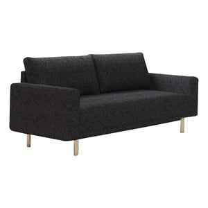 Remy Loveseat-Black Boucle-Bench-Style Seating-Gold Legs-63 Inch