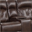 Kesy Manual Recliner Loveseat-Pillow Top Arms-Brown Faux Leather