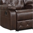 Kesy Manual Recliner Loveseat-Pillow Top Arms-Brown Faux Leather