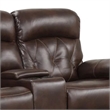 Kesy Manual Recliner Loveseat-Pillow Top Arms-Brown Faux Leather