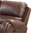 Teli Manual Recliner Loveseat with Console and USB Port-Dark Brown Faux Leather