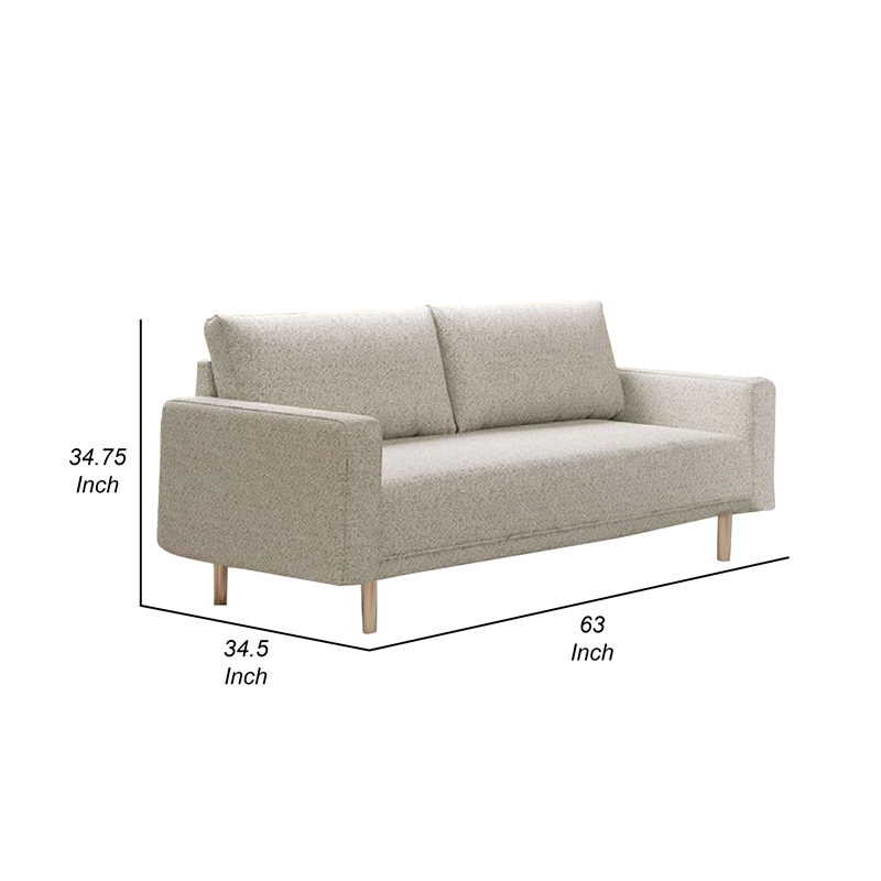 Remy Loveseat-Boucle-Gold Wood Frame-63 Inch