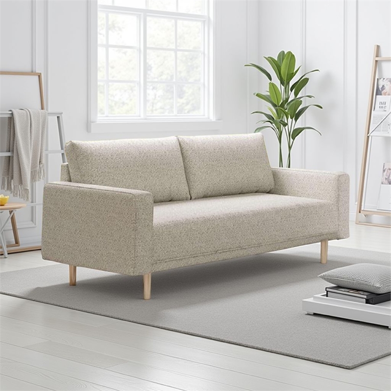 Remy Loveseat-Boucle-Gold Wood Frame-63 Inch