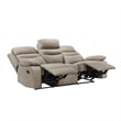 Hanna Manual Double Recliner Sofa-Latte Brown Grain Leather-87 Inch
