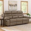 Hanna Manual Double Recliner Sofa-Latte Brown Grain Leather-87 Inch