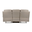 Hanna Manual Double Recliner Sofa-Latte Brown Grain Leather-87 Inch