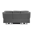 Conia Power Double Recliner Sofa-Dark Gray Leather-USB-87 Inch
