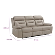 Conia Power Double Reclining Sofa-Latte Beige Leather-USB-87 Inch