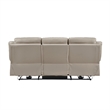 Conia Power Double Reclining Sofa-Latte Beige Leather-USB-87 Inch