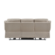 Conia Power Double Reclining Sofa-Latte Beige Leather-USB-87 Inch