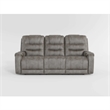 Erron Manual Double Recliner Sofa-Gray Brown Microfiber-87 Inch