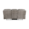 Erron Manual Double Recliner Sofa-Gray Brown Microfiber-87 Inch
