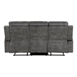 Tesy Manual Double Reclining Sofa-Dark Gray Brown Microfiber-80 Inch