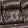 Kesy Manual Recliner Sofa-Pillow Top Arms-Brown Faux Leather 84 Inch