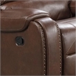 Teli Manual Swivel Glider Recliner Chair-Dark Brown Faux Leather