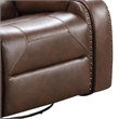Teli Manual Swivel Glider Recliner Chair-Dark Brown Faux Leather