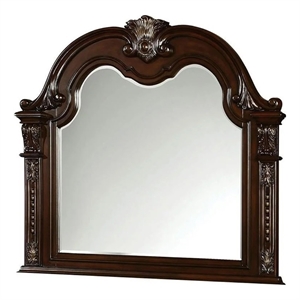 Kera Vanity Dresser Mirror-Vintage Camelback Design-Cherry Brown