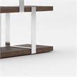 Cid Brow 4 Tier Bookshelf-71 Inch Stainless Steel w Glass Panel Back-Brown