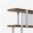 Cid Brow 4 Tier Bookshelf-71 Inch Stainless Steel w Glass Panel Back-Brown