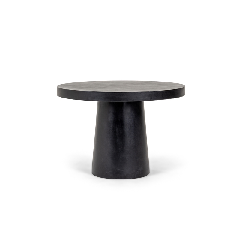 Cid Deso Dining Table-Black Concrete and Tapered Base-Round 43 Inch Top