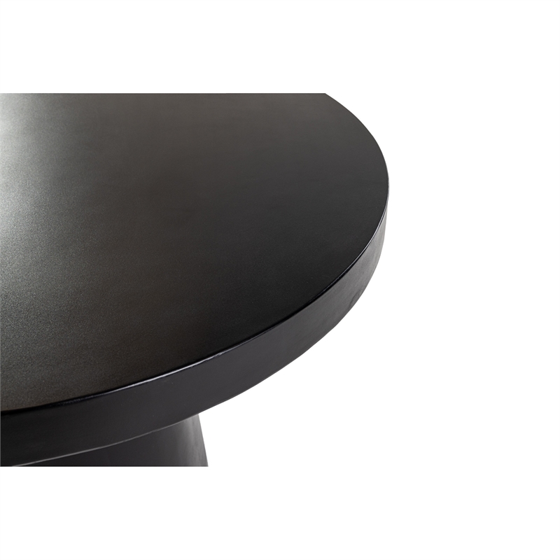 Cid Deso Dining Table-Black Concrete and Tapered Base-Round 43 Inch Top