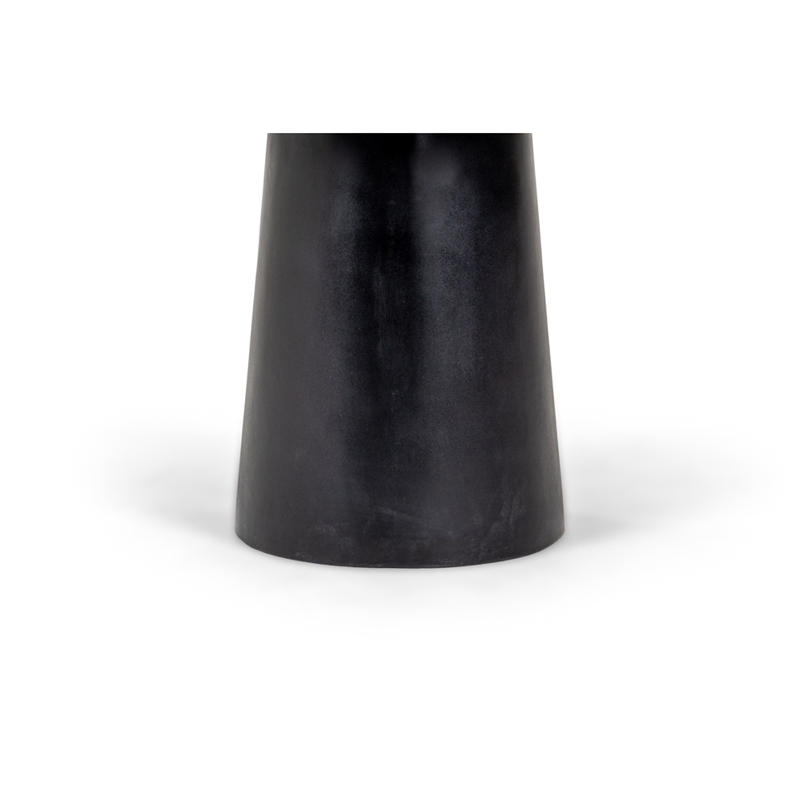 Cid Deso Dining Table-Black Concrete and Tapered Base-Round 43 Inch Top