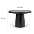 Cid Deso Dining Table-Black Concrete and Tapered Base-Round 43 Inch Top