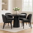 Cid Deso Dining Table-Black Concrete and Tapered Base-Round 43 Inch Top