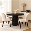Cid Deso Dining Table-Black Concrete and Tapered Base-Round 43 Inch Top