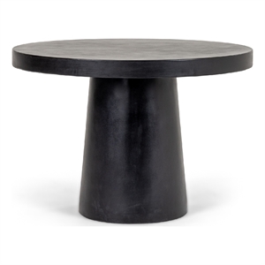 Cid Deso Dining Table-Black Concrete and Tapered Base-Round 43 Inch Top