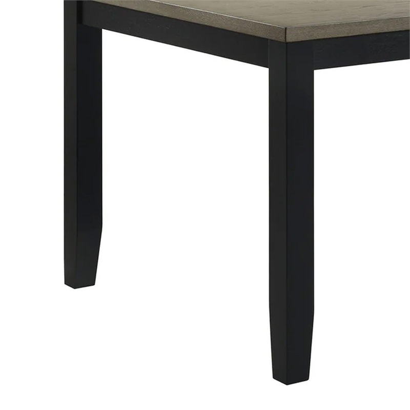 Emoi Dining Table-71 Inch Rectangular Gray Oak Wood Top-Black Legs
