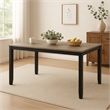 Emoi Dining Table-71 Inch Rectangular Gray Oak Wood Top-Black Legs