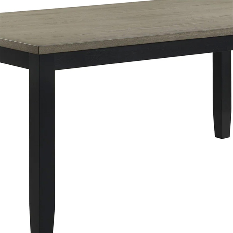 Emoi Dining Table-71 Inch Rectangular Gray Oak Wood Top-Black Legs