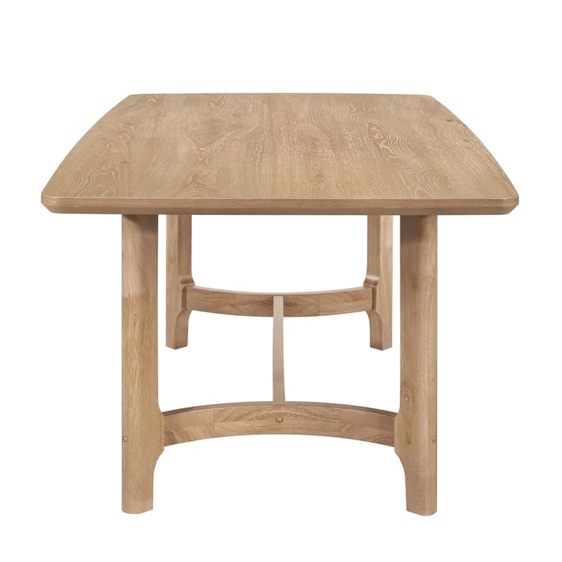 Aruk Dining Table-79 Inch Brown Wood Tabletop-Rounded Edges