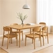 Aruk Dining Table-79 Inch Brown Wood Tabletop-Rounded Edges