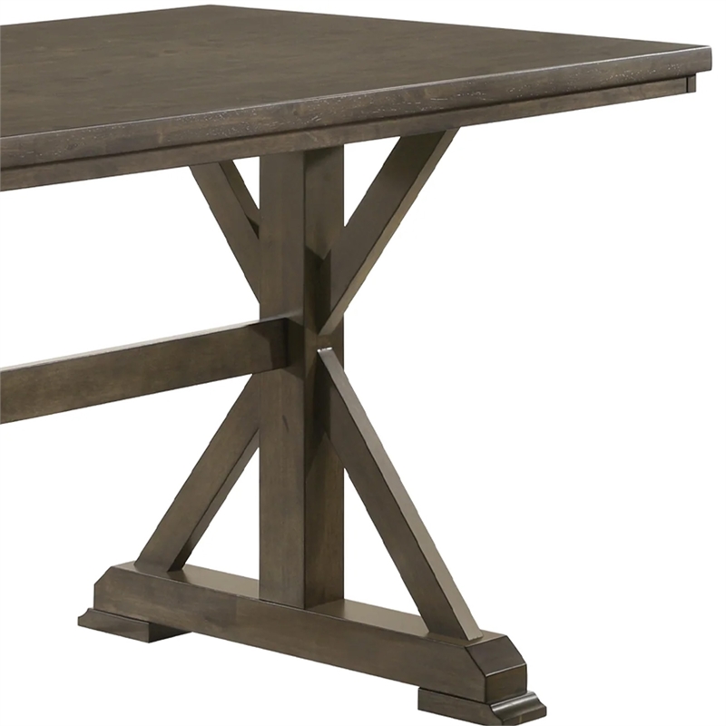 Omal Dining Table-79 Inch Brown Wood Tabletop-X Shaped Legs