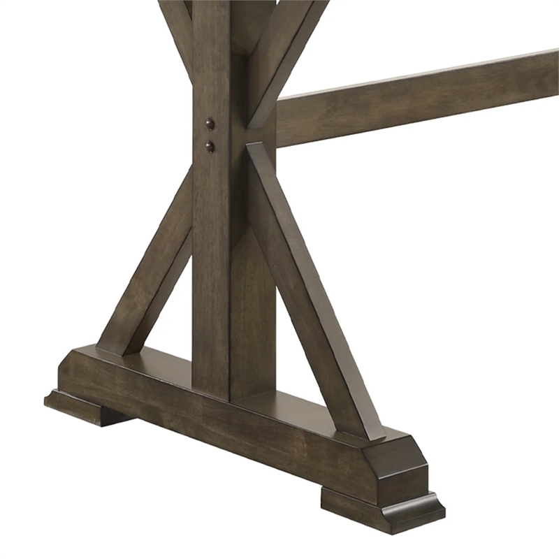 Omal Dining Table-79 Inch Brown Wood Tabletop-X Shaped Legs