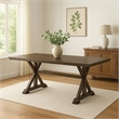 Omal Dining Table-79 Inch Brown Wood Tabletop-X Shaped Legs