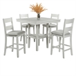 Losy 5pc Counter Height Table and 4 Chairs Set-White Driftwood-Gray