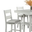 Losy 5pc Counter Height Table and 4 Chairs Set-White Driftwood-Gray