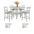 Losy 5pc Counter Height Table and 4 Chairs Set-White Driftwood-Gray
