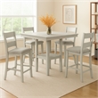 Losy 5pc Counter Height Table and 4 Chairs Set-White Driftwood-Gray
