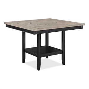 Filu Counter Height Dining Table-Lazy Susan-48 Inch Gray Top