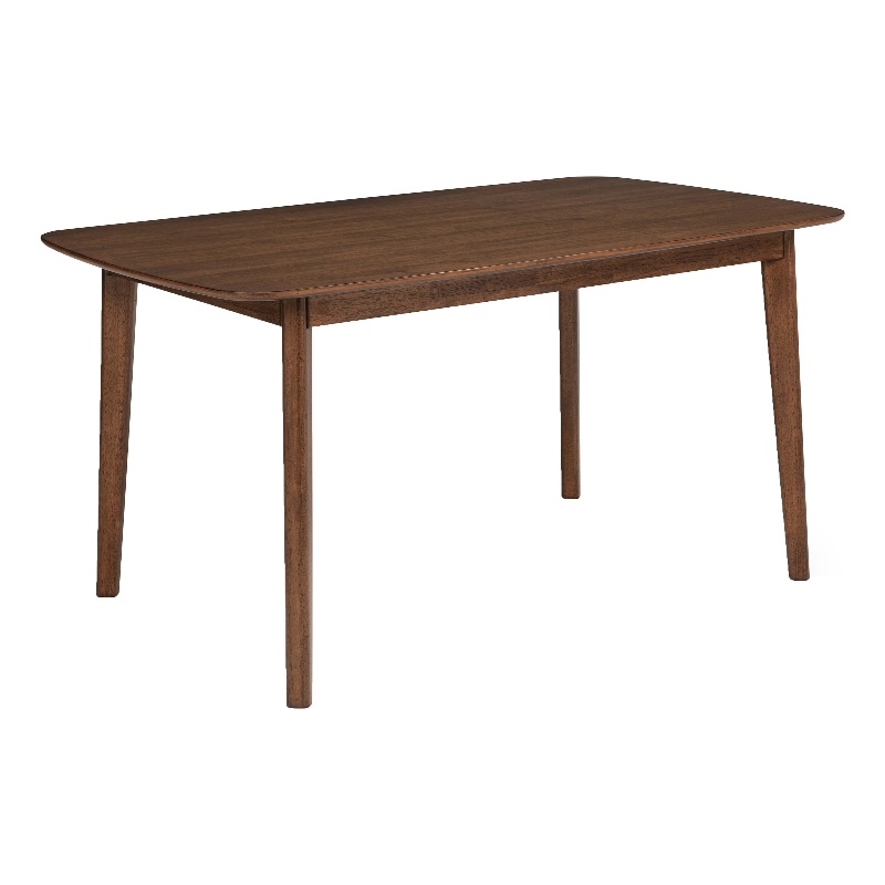 Lexy Rectangular Dining Table-Angled Legs-Walnut Solid Wood-71 Inch