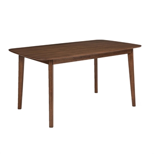 Lexy Rectangular Dining Table-Angled Legs-Walnut Solid Wood-71 Inch
