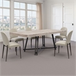 Toty Rectangular Dining Table-Pedestal Base-Black Rubberwood 84 Inch Top