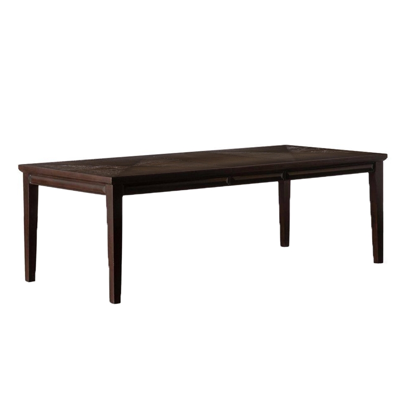 Witzy Dining Table-Espresso Brown Solid Poplar Wood-90 Inch Rectangular Top
