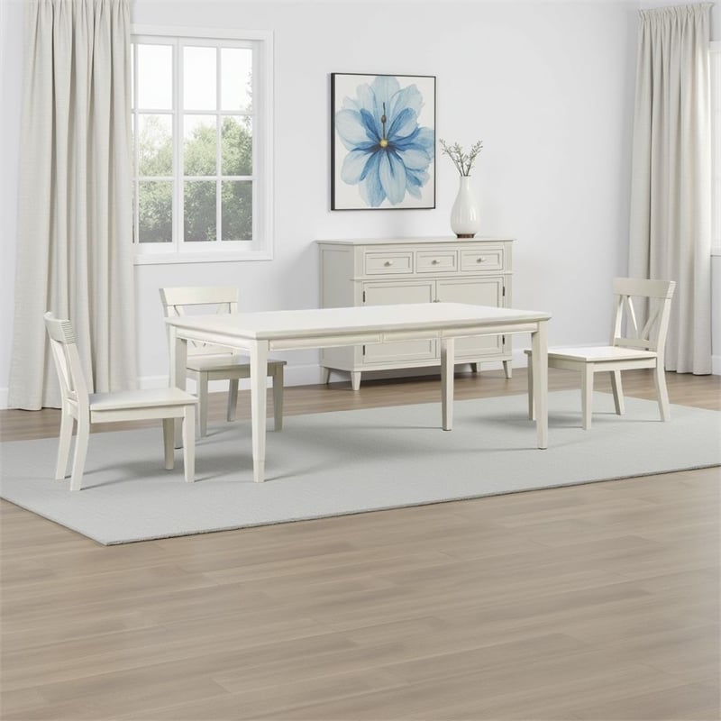 Witzy Dining Table-White Oak Solid Poplar Wood-90 Inch Rectangular